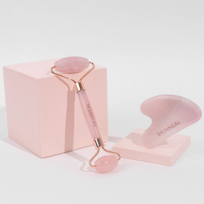 ROSE QUARTZ ROLLER & GUA SHA SET - SKIN HEAL